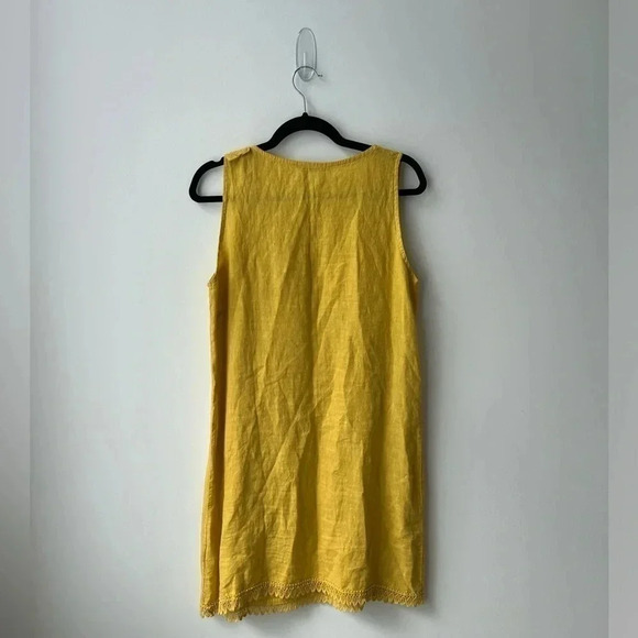 Charlie B 100% linen  yellow dress bow - Picture 7 of 9